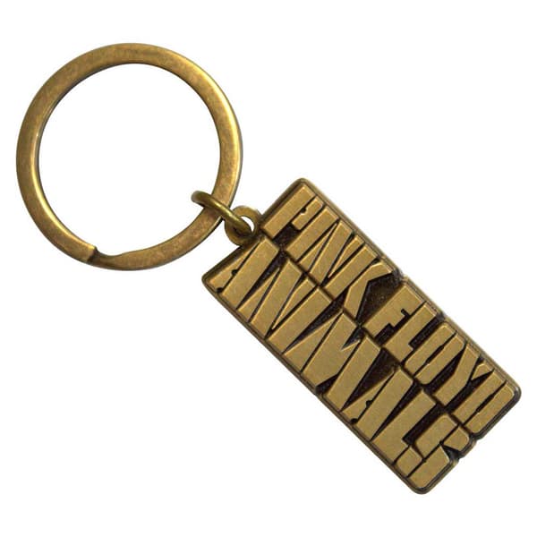 Pink Floyd Animals Gold Text Logo Keychain Keychain One Size