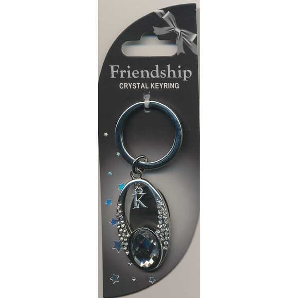 Crystal Keyring Vänskaps med kristaller med bokstav eller tecken