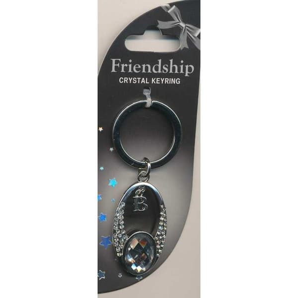 Crystal Keyring Vänskaps med kristaller med bokstav eller tecken