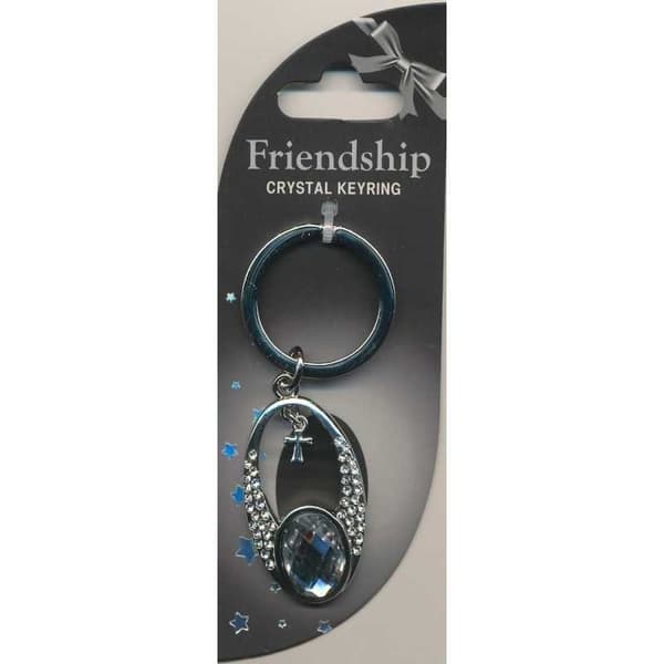Crystal Keyring Vänskaps med kristaller med bokstav eller tecken