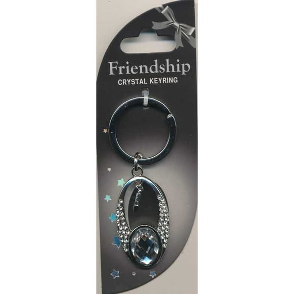 Crystal Keyring Vänskaps med kristaller med bokstav eller tecken