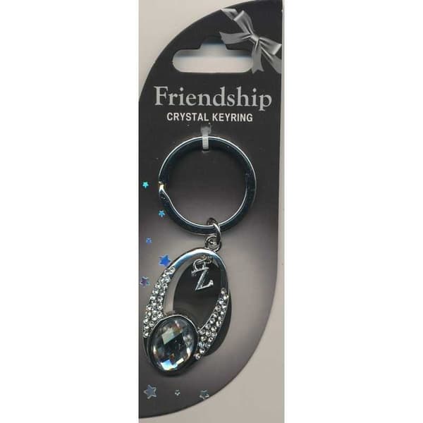 Crystal Keyring Vänskaps med kristaller med bokstav eller tecken