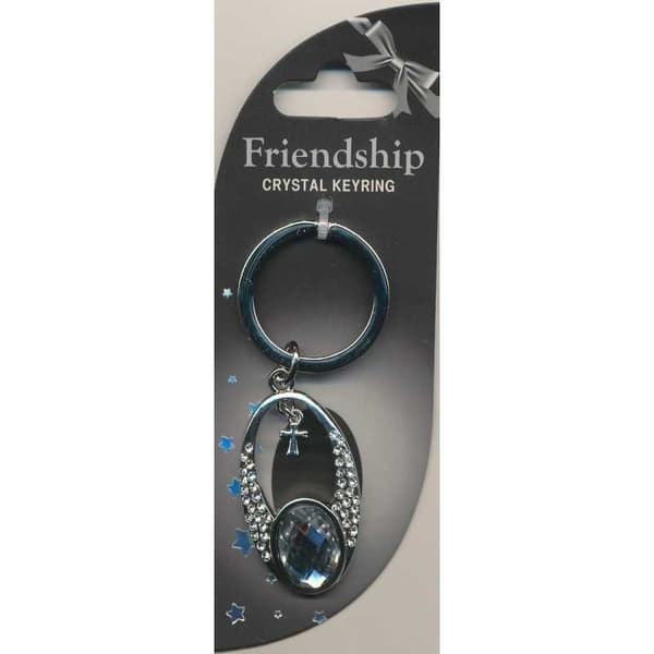 Crystal Keyring Vänskaps med kristaller med bokstav eller tecken