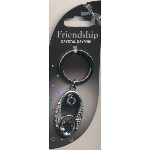 Crystal Keyring Vänskaps med kristaller med bokstav eller tecken