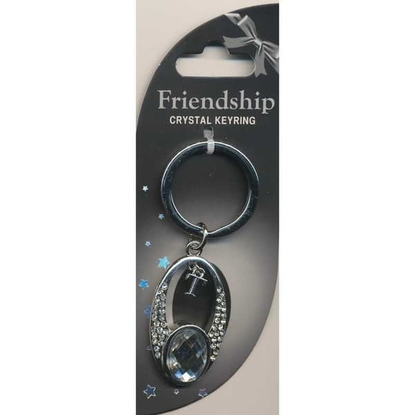 Crystal Keyring Vänskaps med kristaller med bokstav eller tecken