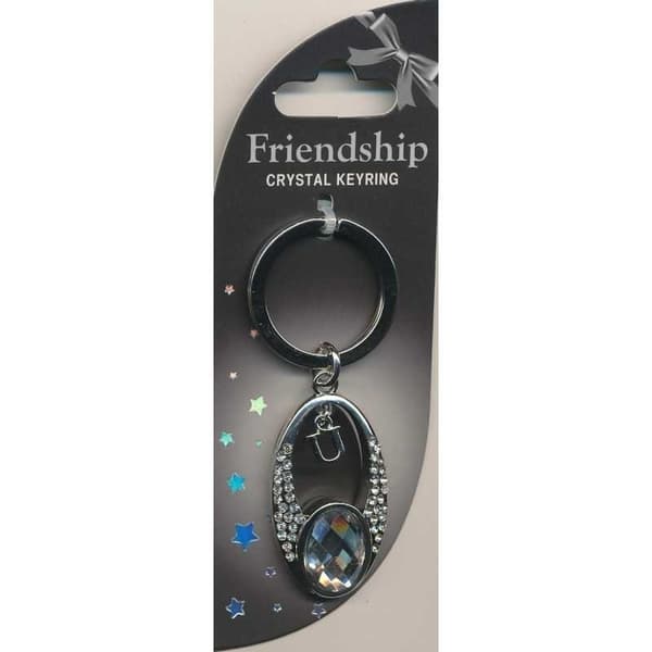 Crystal Keyring Vänskaps med kristaller med bokstav eller tecken