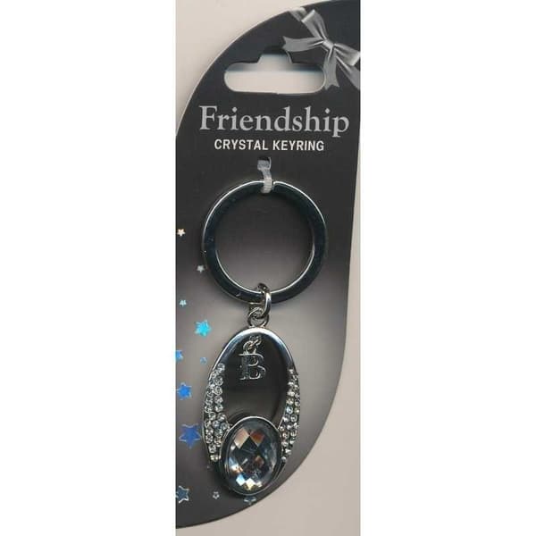 Crystal Keyring Vänskaps med kristaller med bokstav eller tecken