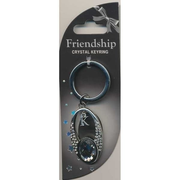 Crystal Keyring Vänskaps med kristaller med bokstav eller tecken