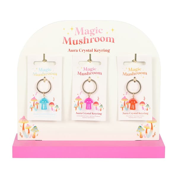 Something Different Aura Mushroom Crystal Keyring (Pack of 18)