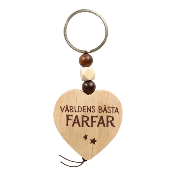 Hjärta i Trä Världens Bästa Farfar Nyckelring