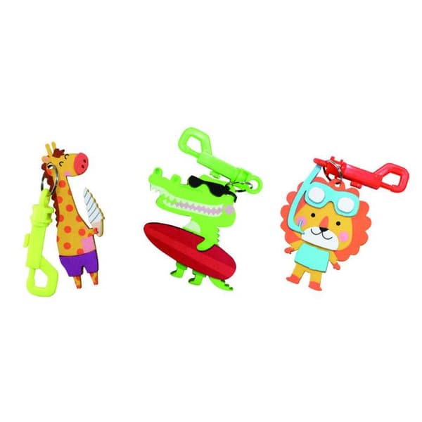 Kit Nyckelringar - MegaCrea - Surfare - 14 former i skum - Skapa 3 nyckelringar - Unisex