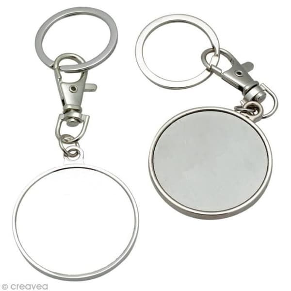Nyckelring - DTM - 4 cm - Metall - Klar att dekorera - Blandad