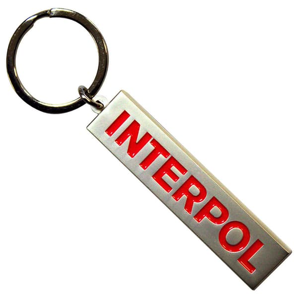 Interpol Text Band Logo Keyring Keychain One Size