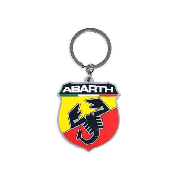 Nyckelring - Abarth - Logotypmärke - Gummi - 4,5 x 9,0 cm - Officiell produkt