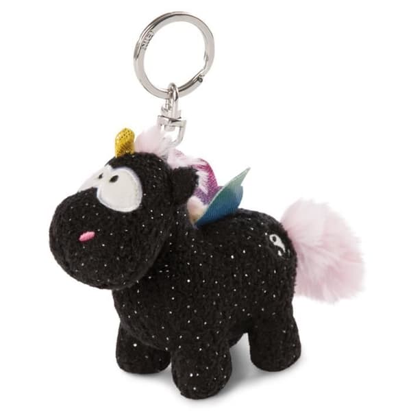 Nici nyckelring Unicorn Yin 9 x 10 cm polyester svart/rosa