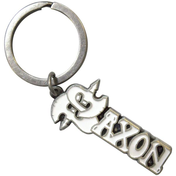 Saxon Nyckelring med logotyp White/Silver One Size