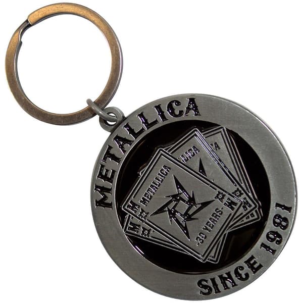 Metallica 30-årsjubileum spelkort nyckelring Silver/Black One Size