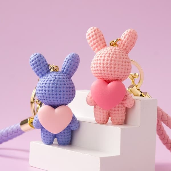 Nyckelring med Charmig Teddy/Bear - Lyxig Dekoration för Nycklar och Väskor
