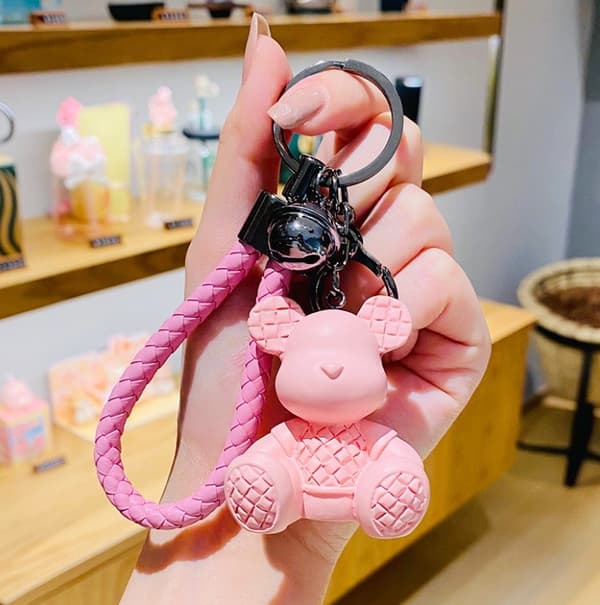 Nyckelring med Charmig Teddy/Bear - Lyxig Dekoration för Nycklar och Väskor