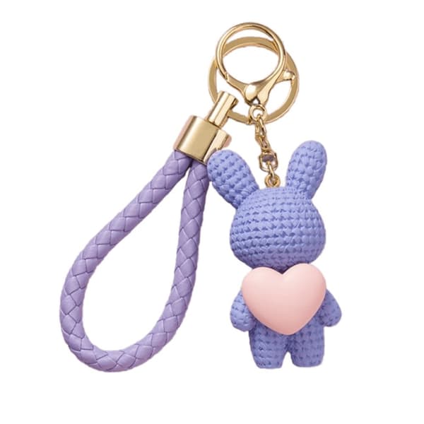 Nyckelring med Charmig Teddy/Bear - Lyxig Dekoration för Nycklar och Väskor Purple Bear