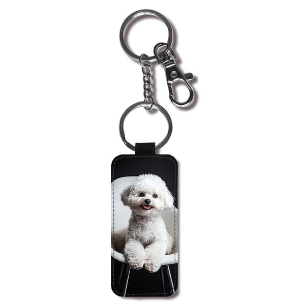 Hund Bichon Frise Nyckelring