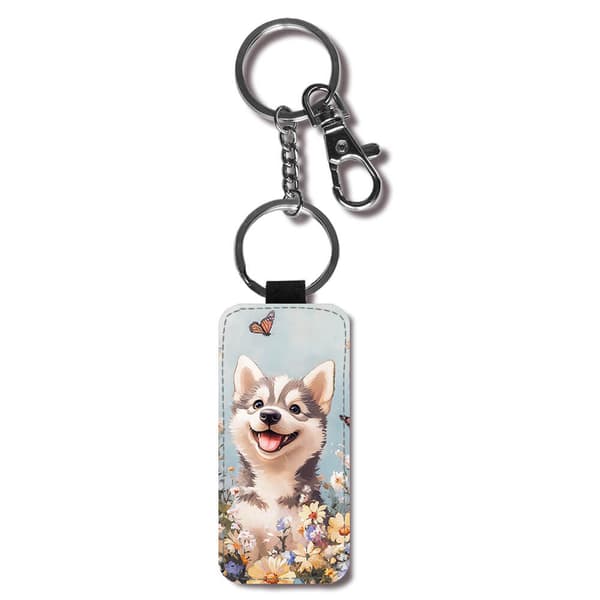 Børne Tegneserie Siberian Husky Hund Nøglering