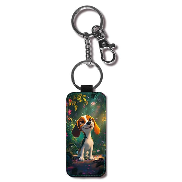 Barn Tecknad Beagle Hund Nyckelring