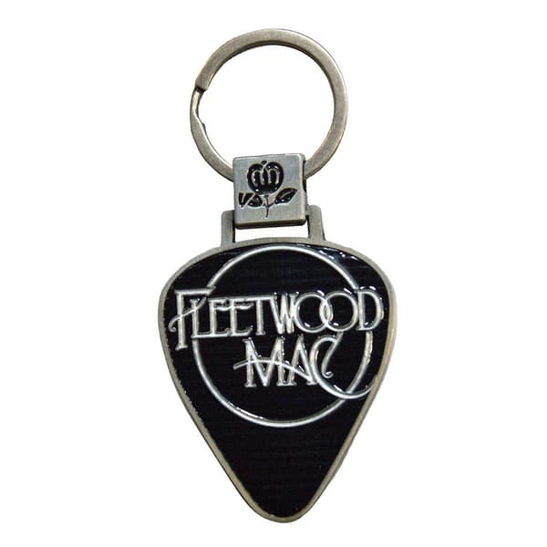 Fleetwood Mac Classic Logo Plectrum Keyring Black/Silver One Size