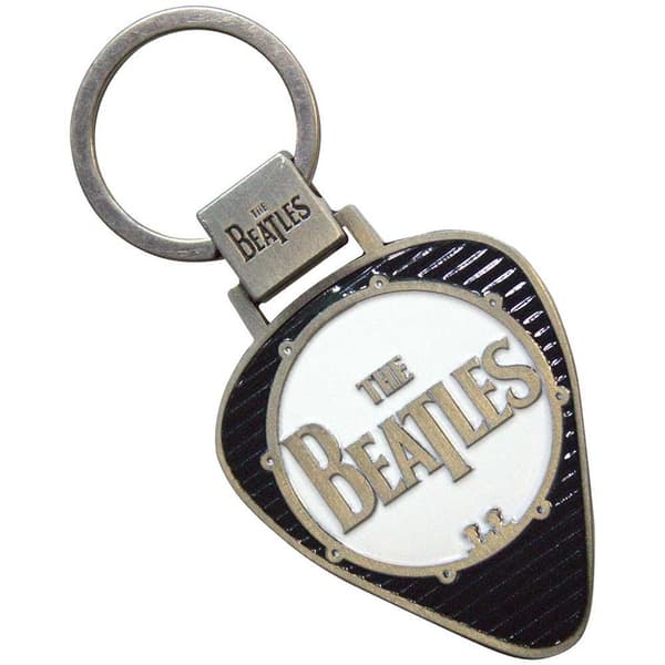 The Beatles Trumma Logo Plektrum Nyckelring Black/White/Silver One Size