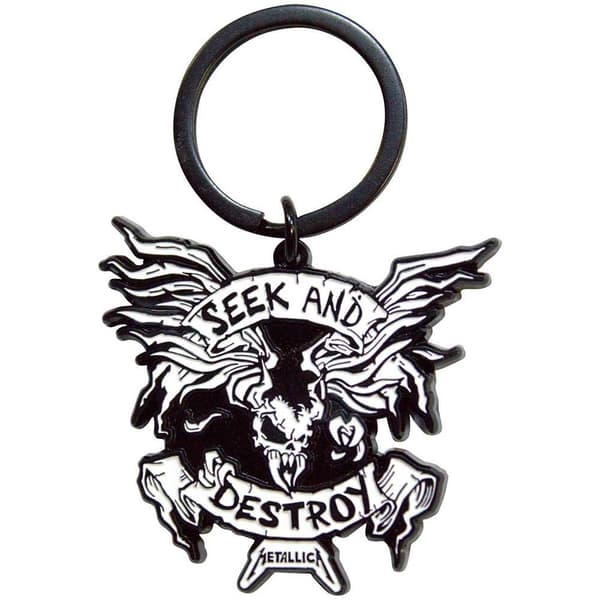 Metallica Seek And Destroy nyckelring i emalj White/Black One Size