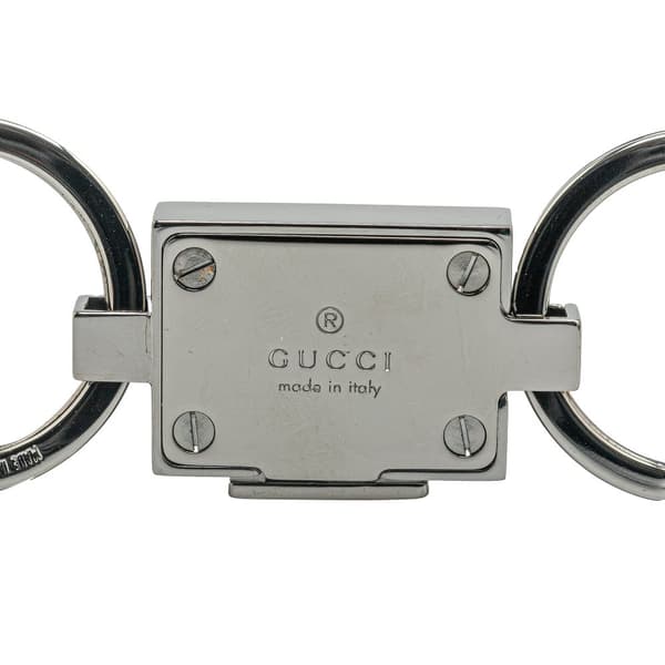 Pre-owned Gucci Brass G Key Chain Silver