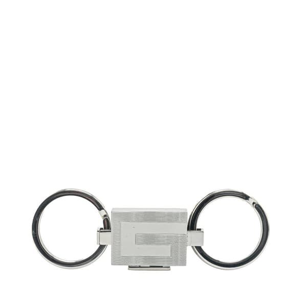 Pre-owned Gucci Brass G Key Chain Silver