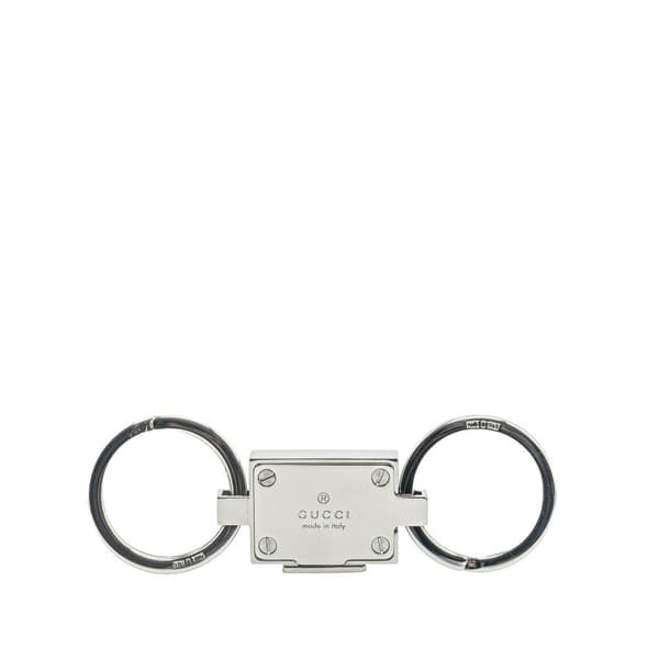 Pre-owned Gucci Brass G Key Chain Silver