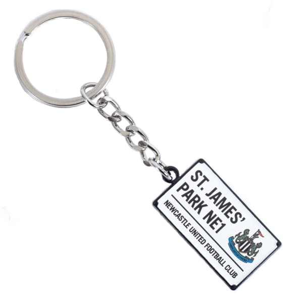 Newcastle United FC Street Sign Keyring Black/White One Size