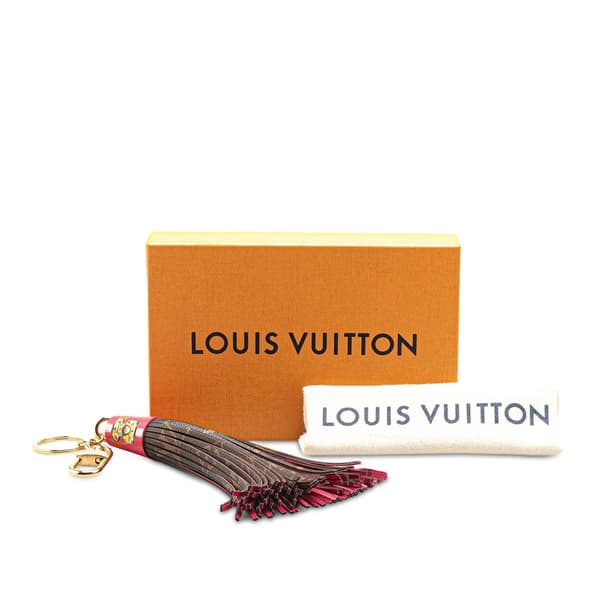 Pre-owned Louis Vuitton Monogram Summer Trunk Tassel Bag Charm Key Holder Brown