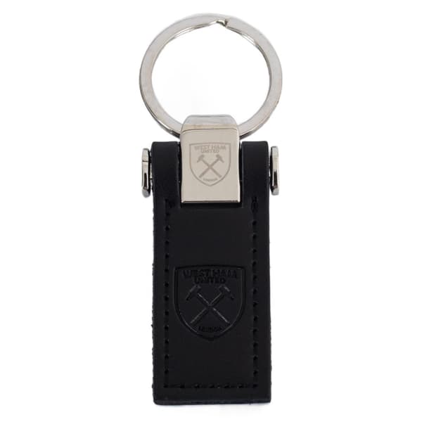 West Ham United FC Leather Keyring Black One Size