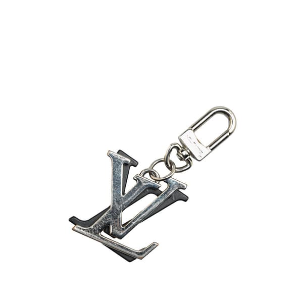Pre-owned Louis Vuitton Brass LV Initials Key Holder Silver