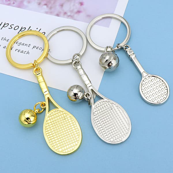 INF Tennisnyckelring X-1796 (Guld) - Snygg nyckelring i metall