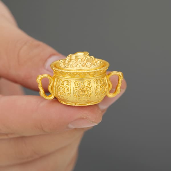 INF Lyckobringande nyckelring med kinesisk zodiakens förmögenhetskruka och Pixiu-amulett Model 1
