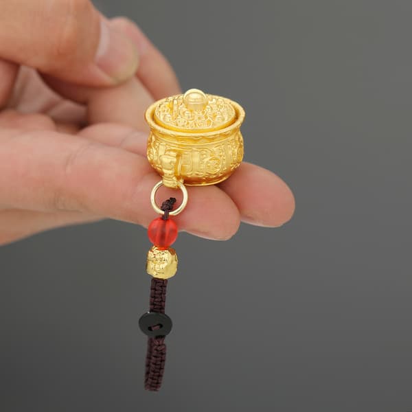 INF Lyckobringande nyckelring med kinesisk zodiakens förmögenhetskruka och Pixiu-amulett Model 1