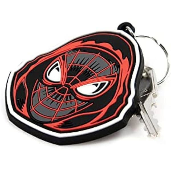 Pyramid International Spider-Man Miles Morales (Hooded) Gummnyckelring, Nyckelring Unisex, Multi, En Storlek