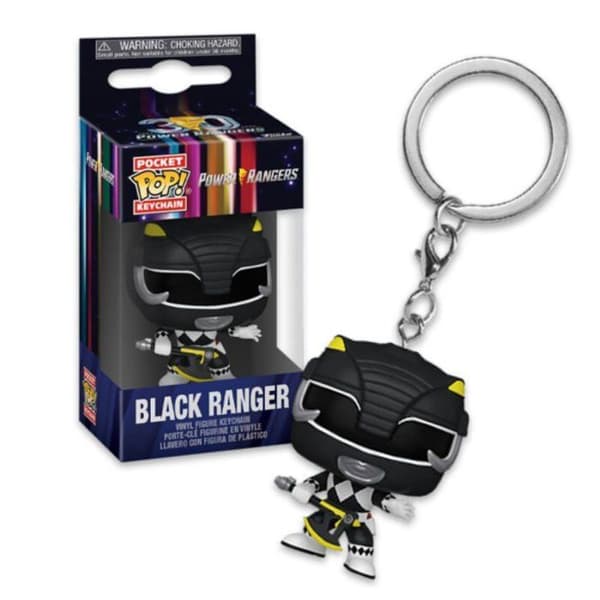 Nyckelring Funko Pop! - Power Rangers 30 år - Svart Ranger
