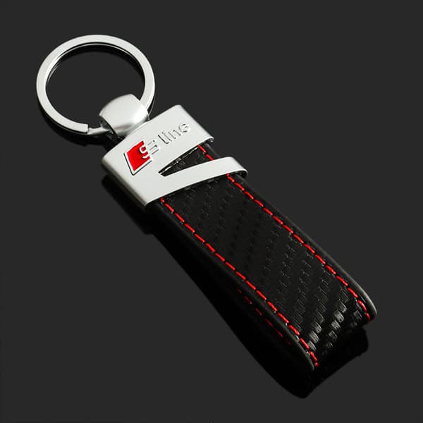 Audi sLine -logoavaimenperä aitoa hiilikuitunahkaa