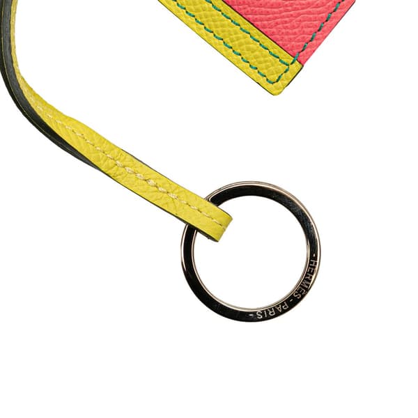 Pre-owned Hermès Epsom Camail Key Holder Bag Charm Pink