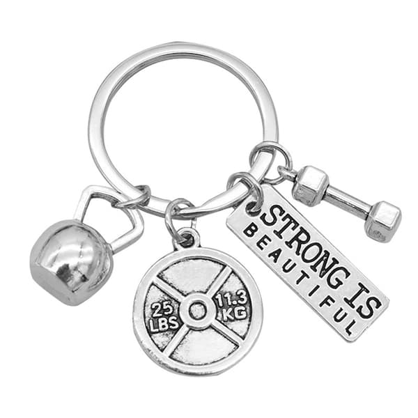 Viktlyftningsnyckelring: Hantel, Skivstång, Kettlebell-berlock Model 1