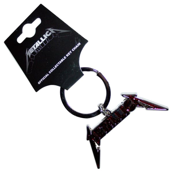 Metallica Bright Red Band Logo Keyring Keychain One Size