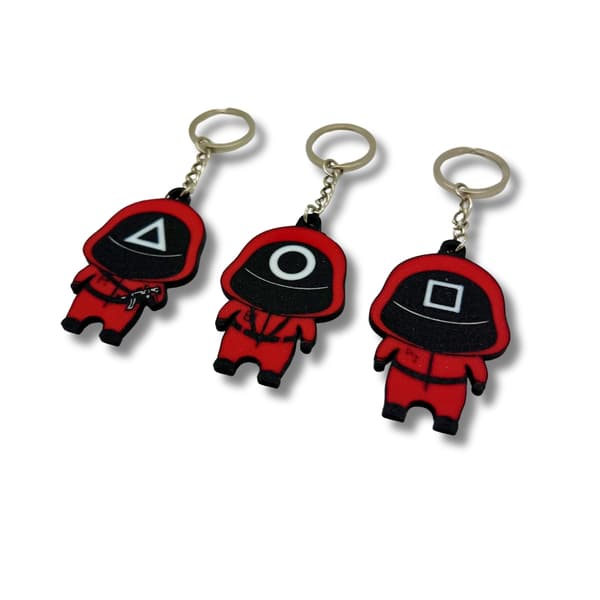 3-pack Squid Game 2 soldat nøkkelring kjedeglidelås