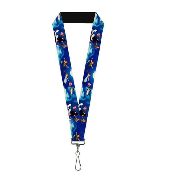 Buckle-down - LY-1.0-WDY014-1-OS - Lanyard-2,5 cm-Peter Pan Flying Scene Nyckelring, Flerfärgad, En storlek unisex