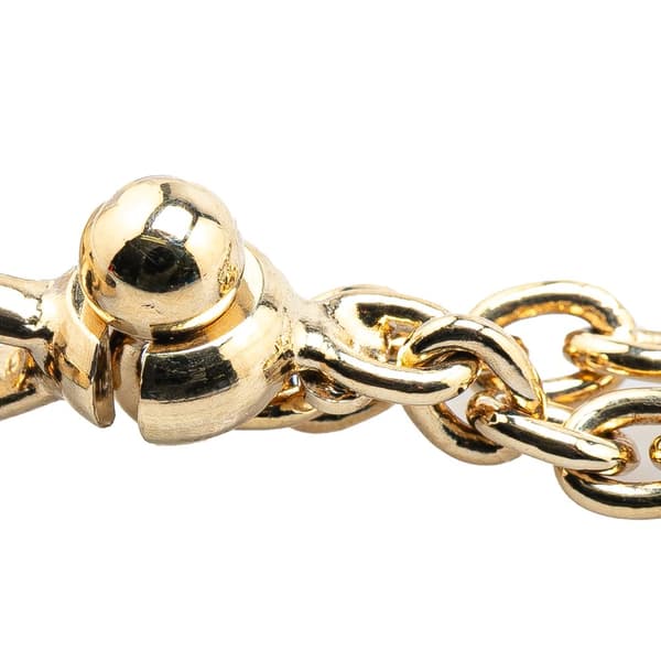 Pre-owned Chanel Gold Plated Rhinestone CC Heart Charm Gold
