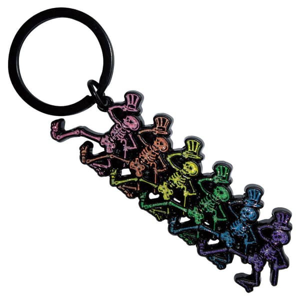 Grateful Dead Dancing Skeletons Keyring Keychain One Size